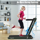 2 in 1 Folding Treadmill with Bluetooth Speaker Remote Control-Green