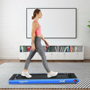 2 in 1 Folding Treadmill with Bluetooth Speaker Remote Control-Navy