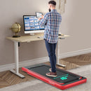 2 in 1 Folding Treadmill with Bluetooth Speaker Remote Control-Red