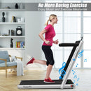 2 in 1 Folding Treadmill with Bluetooth Speaker Remote Control-Silver