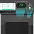 2 in 1 Folding Treadmill with Bluetooth Speaker Remote Control-Silver