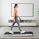 2 in 1 Folding Treadmill with Bluetooth Speaker Remote Control-Silver