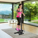 Twist Stair Stepper Machine with Handlebar and Monitor