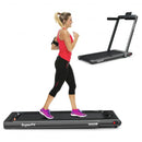 2-in-1 Electric Motorized Folding Treadmill with Dual Display-Black