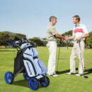Lightweight Foldable Collapsible 4 Wheels Golf Push Cart-Blue