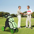 Lightweight Foldable Collapsible 4 Wheels Golf Push Cart-Green