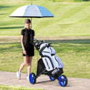Folding 3 Wheels Golf Push Cart with Bag Scoreboard Adjustable Handle -Blue