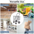 Folding Shopping Cart for Laundry with Swiveling Wheels & Dual Storage Baskets-Black