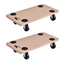 2 Pieces Platform Dolly Rectangle Wood Utility Cart