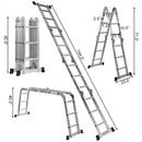 12.5' 12-Step Multi Purpose Aluminum Folding Scaffold Ladder