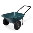 2 Tire Wheelbarrow Garden Cart Heavy-duty Dolly Utility Cart-Green
