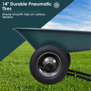 2 Tire Wheelbarrow Garden Cart Heavy-duty Dolly Utility Cart-Green