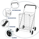 Portable Folding Shopping Cart Utility for Grocery Laundry-Silver