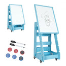 Multifunctional Kids' Standing Art Easel with Dry-Erase Board -Blue