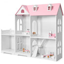 2-Tier Dollhouse Bookcase with Sufficient Storage Space-Pink
