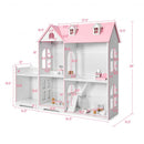 2-Tier Dollhouse Bookcase with Sufficient Storage Space-Pink