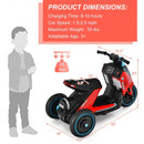 6V 3 Wheel Toddler Ride-On Electric Motorcycle with Music Horn-Red