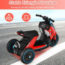 6V 3 Wheel Toddler Ride-On Electric Motorcycle with Music Horn-Red