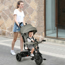4-In-1 Baby Tricycle Kids Stroller with Adjustable Push Handle-Gray