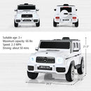 12V Mercedes-Benz G63 Licensed Kids Ride On Car with Remote Control-White