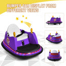 6V Kids Ride On Bumper Car Vehicle 360-degree Spin Race Toy with Remote Control-Purple