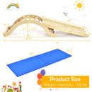 3-in-1 Kids Climber Set Wooden Arch Triangle Rocker with Ramp and Blue Mat