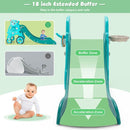 4 in 1 Foldable Baby Slide Toddler Climber Slide PlaySet with Ball-Green