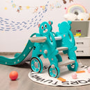 4 in 1 Foldable Baby Slide Toddler Climber Slide PlaySet with Ball-Green