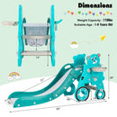 4 in 1 Foldable Baby Slide Toddler Climber Slide PlaySet with Ball-Green