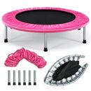 38" Mini Folding Trampoline Portable Leisure Fitness Backboard-Pink