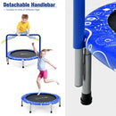 36" Kids Trampoline Mini Rebounder with Full Covered Handrail -Blue