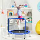 36" Kids Trampoline Mini Rebounder with Full Covered Handrail -Blue