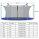 16Ft Replacement Weather-Resistant Trampoline Safety Enclosure Net