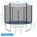8-10-12-14-15-16 Feet Outdoor Trampoline Bounce Combo with Safety Closure Net Ladder-8 ft