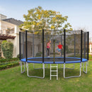 8-10-12-14-15-16Feet Outdoor Trampoline Bounce Combo with Safety Closure Net Ladder-16 ft