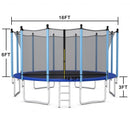 Outdoor Trampoline with Safety Closure Net-16 ft
