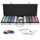 500 Chips Poker Dice Chip Set w- Silver Aluminum Case