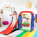 3 in 1 Junior Children Freestanding Design Climber Slide Swing Seat Basketball Hoop