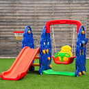 3 in 1 Junior Children Freestanding Design Climber Slide Swing Seat Basketball Hoop