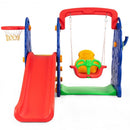 3 in 1 Junior Children Freestanding Design Climber Slide Swing Seat Basketball Hoop