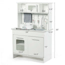 Kids Pretend Kitchen Playset Gift with Utensils White