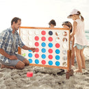 Wooden 4 in a Row Game Toy For Adults Kids with Carrying bag-Natural