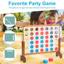 Wooden 4 in a Row Game Toy For Adults Kids with Carrying bag-Natural