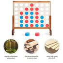Wooden 4 in a Row Game Toy For Adults Kids with Carrying bag-Natural