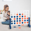 Wooden 4 in a Row Game Toy For Adults Kids with Carrying bag-White