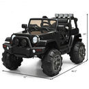 12V Kids Remote Control Riding Truck Car with LED Lights-Black