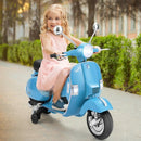 6V Kids Ride on Vespa Scooter Motorcycle with Headlight-Blue