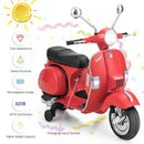 6V Kids Ride on Vespa Scooter Motorcycle with Headlight-Red