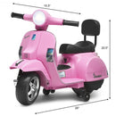 6V Kids Ride On Vespa Scooter Motorcycle for Toddler-Pink