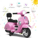 6V Kids Ride On Vespa Scooter Motorcycle for Toddler-Pink